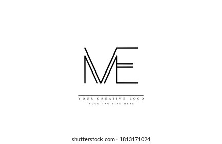 ME EM abstract vector logo monogram template