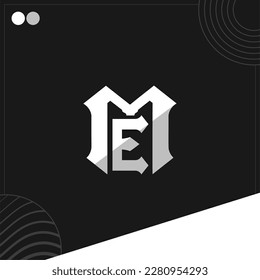 ME EM d Rock Music Band Letter Logo Template In Modern Creative Minimal Style Vector Design
