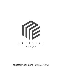 Kreative und minimalistische Letter ME E M Logo Design Bearbeitbar im Vektorformat