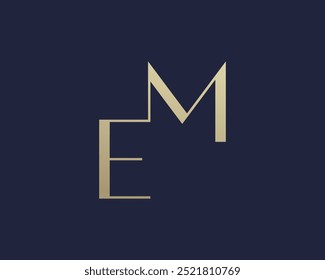 ME or EM letter logo icon design. Classic style luxury initials monogram.