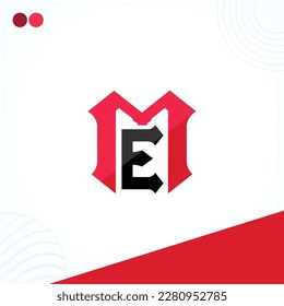 ME EM Letter Logo Template In Modern Creative Minimal Style Vector Design