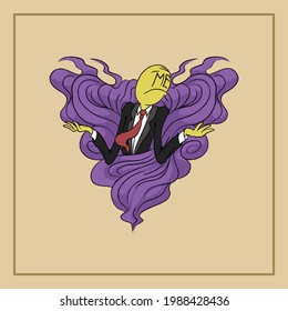 me emoticon, I created this illustration to depict someone who doesn't care about something with a classic comic style and a little funny expression. suitable for t-shirt, sticker or logo design desai