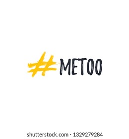 Me too hashtag poster on grunge background. Social media design