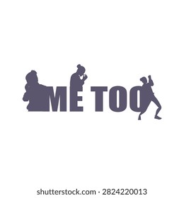 Me too hashtag. Social movement concerning sexual assault and harassment. Abused young women. Concept of family scandal, crisis, domestic violence, abuse.