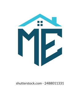 PLANTILLA de diseño de logotipo de ME House. Letra ME Logo para Bienes Raíces, Construcción o cualquier negocio relacionado con la casa