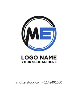 ME initial circle logo template vector