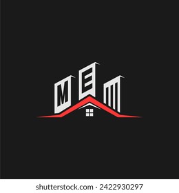 ME Initial Construction Real Estate Home Logo Design Vector