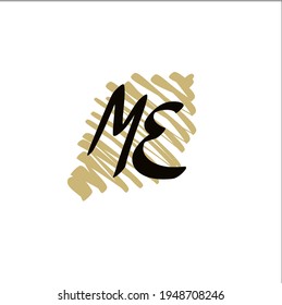 Logo de escritura manual inicial ME para identidad