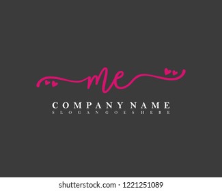 ME Initial handwriting logo vector