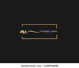 ME Initial handwriting logo vector. Hand lettering for designs.