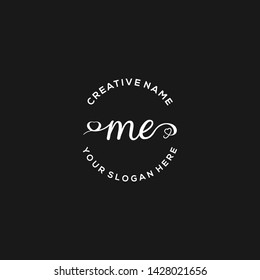 ME Initial handwriting logo vector