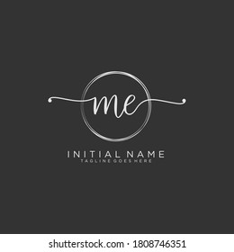 ME  Initial handwriting logo vector