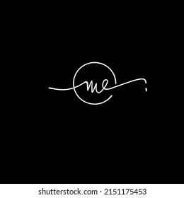 Me Initial Handwriting Logo Vector