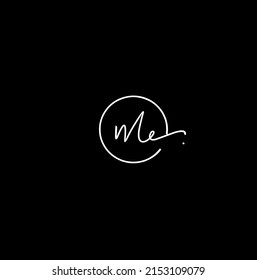 Me initial handwriting logo vector