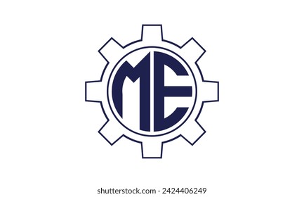 ME Initial Letter Mechanische Kreis Logo Design Vektor-Vorlage. Industrie, Engineering, Service, Wortmarke, Buchstabenmarke, Monogramm, Bau, Unternehmen, Unternehmen, Unternehmen, Gewerbe, Geometrisch