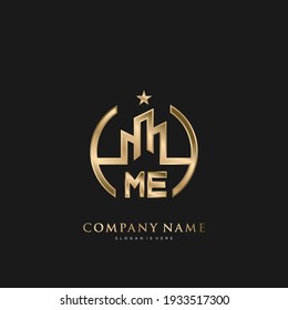 ME Initial Letter Real Estate Luxury house Logo Vector art for Business, Building, Architecture