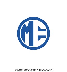 ME initial letters circle business logo blue