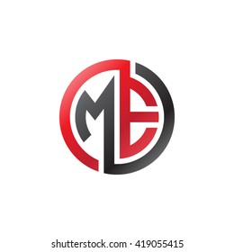 ME initial letters looping linked circle logo red black