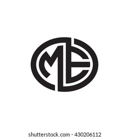ME initial letters looping linked ellipse monogram logo