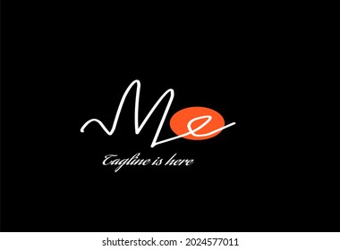 Me initial logo handwriting template vector