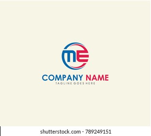 ME initial modern abstract icon letter logo design vector eps 10