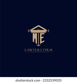 ME initial monogram lawfirm logo with pillar design