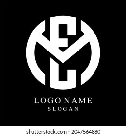 ME initial monogram logo in black on white background