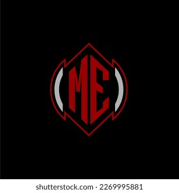 ME initial monogram logo for gaming with Gemoteric line shape style design on isolated background