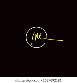 me initial signature font logo design