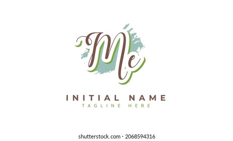 Me Initials, handwriting logo vecto