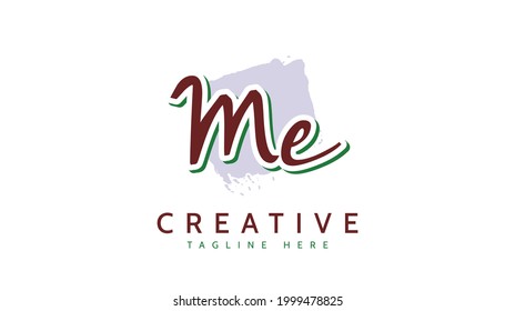 ME Initials, handwriting logo vector