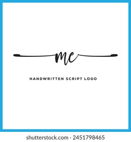 ME initials Handwriting signature logo. ME Hand drawn Calligraphy lettering Vector. ME  letter real estate, beauty, photography letter logo design.