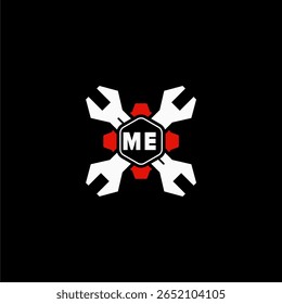ME Initials Vektor Stok Otomotif Logo Design