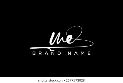 ME letter beauty handwriting vector logo. 