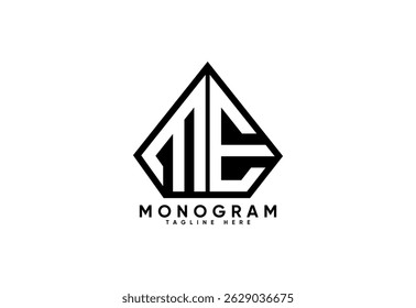 ME letter creative monogram vector logo design.