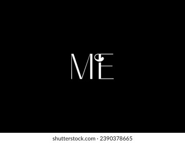 Logo-Design des ME-Briefes und Logo-Erstschrift