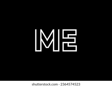 Diseño del logotipo de la letra ME y diseño del logotipo de monograma