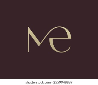 ME letter logo icon design. Classic style luxury initials monogram.