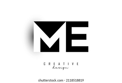 ME letters Logo with negative space design. Letter with geometric typography. Creative Vector Illustration with letters.