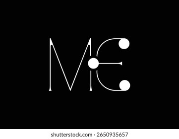 ME Logo Design Vector. Elegant Monogram Logo Design