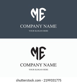 ME logo initial letter luxury royal logo. template symbol. modern golden luxury logo. abstract monogram vector letter mark brand fashion. icon with two different font. alphabet modern clothing.

