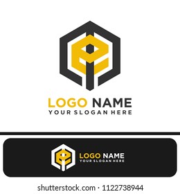 ME logo letter initial, Abstract polygonal Background Logo,