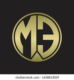 ME Logo monogram circle with piece ribbon style on gold colors