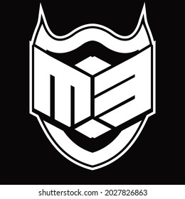ME Logo monogram design isolated with shield shape design