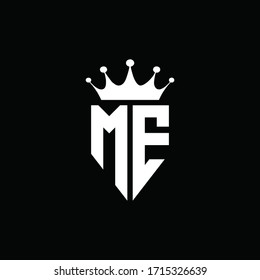 ME logo monogram emblem style with crown shape design template