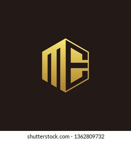 ME Logo Monogram with Negative space gold colors