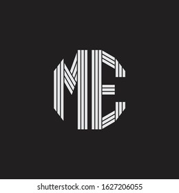 ME Logo monogram with outline style linked isolated on black background