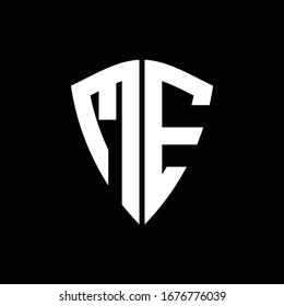 ME logo monogram with shield shape design template