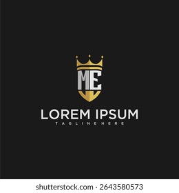 ME luxury letter monogram for crown and shield logo design