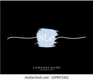 ME M E Initial handwriting logo template